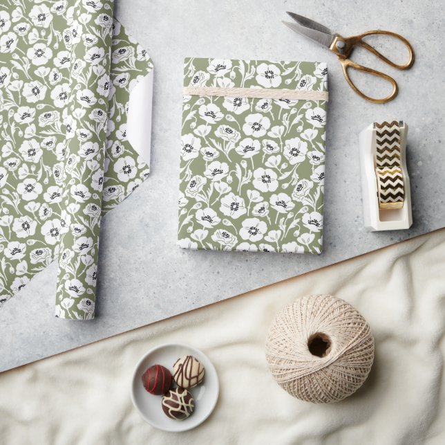 Papier Cadeau Motif floral moderne (Artisanat)