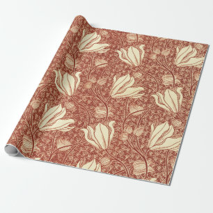 Papier Cadeau Motif floral Red Lily de style William Morris