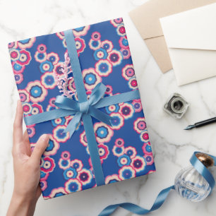 Papier Cadeau Motif floral rétro coloré
