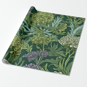 Papier Cadeau Motif floral sans couture de style William Morris