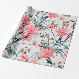 Papier Cadeau Motif floral sans soudure, margarita et hyacinthes