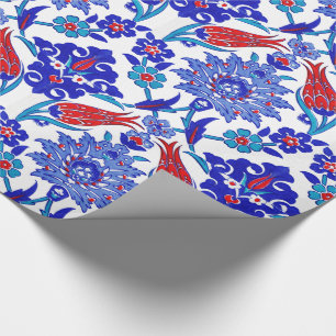 Papier Cadeau Motif floral turc fait main antique de tuile de