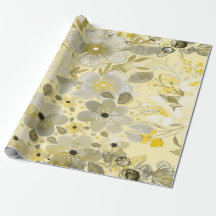 Motif floral vert et jaune