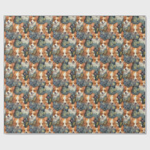 Motif floral vintage Corgi Chien botanique mignon