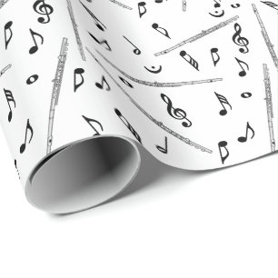 Papier Cadeau Motif Flute Music Note