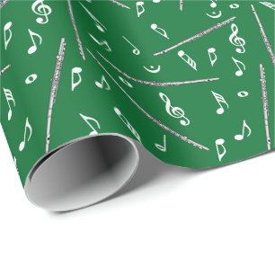 Papier Cadeau Motif Flute Music Note