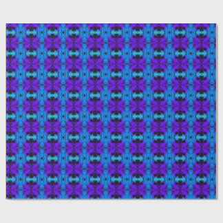 Papier Cadeau Motif fractal en kaléidoscope violet et bleu