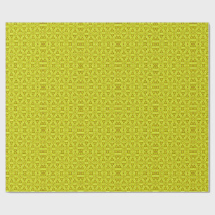 Papier Cadeau Motif fractal kaléidoscope doré