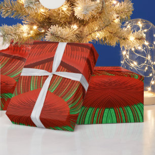 Papier Cadeau ~ Motif fragile Rouge Vert ~ Noël ~