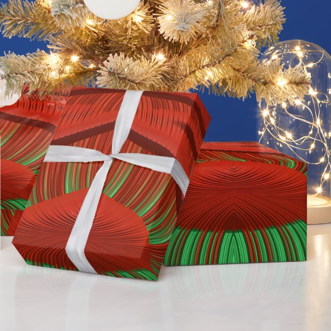 Papier Cadeau ~ Motif fragile Rouge Vert ~ Noël ~ (Vacances)