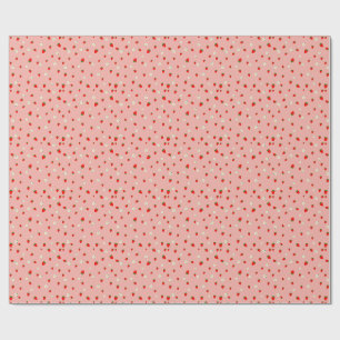 Papier Cadeau Motif Fraises et Fleurs