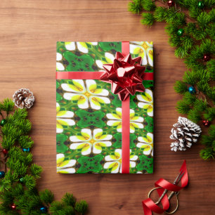 Papier Cadeau Motif frangipanier jaune