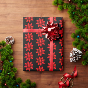 Papier Cadeau Motif Fun Red Bows sur Arrière - plan noir