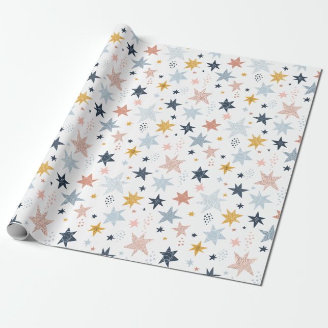 Papier Cadeau Motif Fun Star (Déroulé)