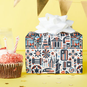 Papier Cadeau Motif Génératif du 4 Juillet