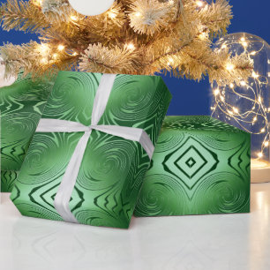 Papier Cadeau motif géométrique abstrait de vert de remous