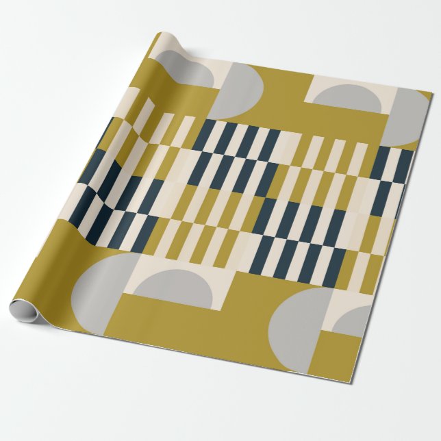 Papier Cadeau Motif géométrique abstrait moderne et transparent  (Déroulé)