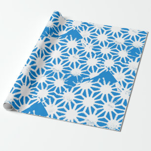 Papier Cadeau Motif géométrique bleu
