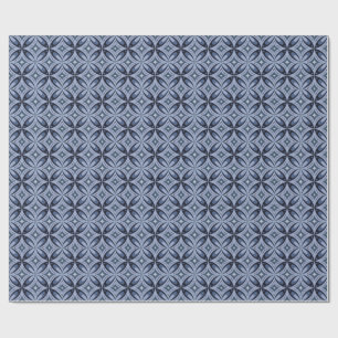 Papier Cadeau Motif géométrique bleu de style rétro