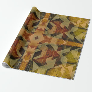 Papier Cadeau Motif géométrique brun abstrait