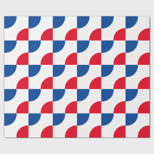 Papier Cadeau Motif géométrique Camouflage rouge bleu blanc Cool