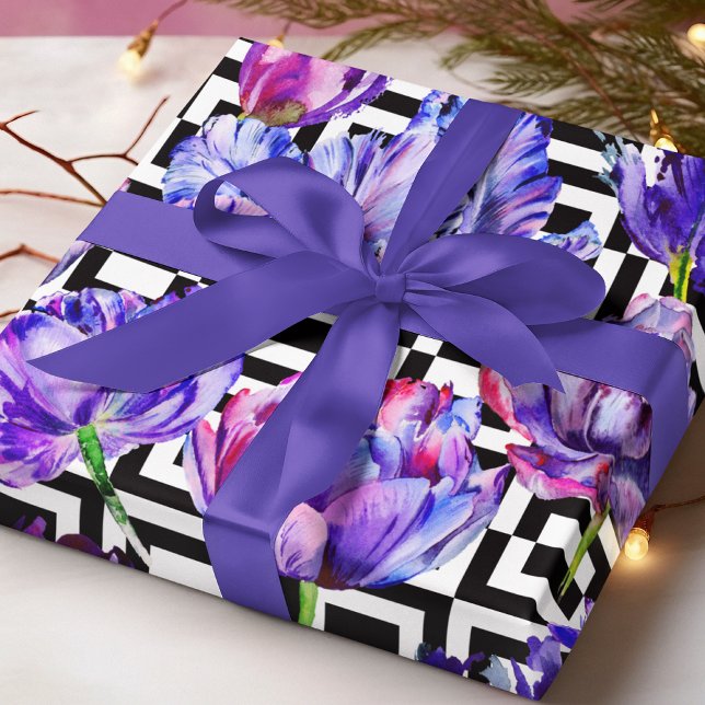 Papier Cadeau Motif géométrique chic et violet moderne (Créateur téléchargé)