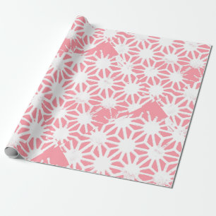 Papier Cadeau Motif géométrique corail