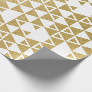Papier Cadeau Motif géométrique de triangle de feuille d'or de
