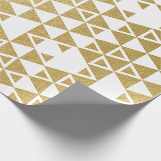 Papier Cadeau Motif géométrique de triangle de feuille d'or de