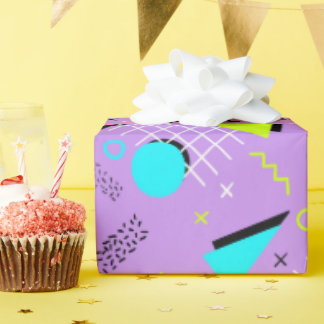 Papier Cadeau Motif géométrique des années 80 rétro