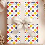 Papier Cadeau Motif géométrique diamant rouge jaune marine<br><div class="desc">Ajoutez une touche audacieuse et moderne à vos cadeaux avec ce papier d'emballage géométrique vibrant. Le motif en diamant accrocheur en rouge, jaune et marine crée une atmosphère dynamique et festive, parfaite pour les anniversaires, les fêtes ou toute occasion spéciale. Fabriqué à partir de papier de haute qualité, cet emballage...</div>