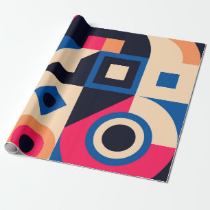 Papier Cadeau motif géométrique en cercle coloré