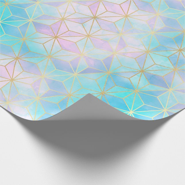 Papier Cadeau Motif géométrique en verre Iridescente (Coin)
