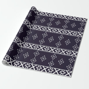Papier Cadeau motif géométrique ethnique Abstrait Design bleu ar