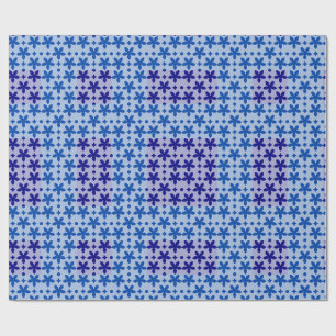 Papier Cadeau Motif géométrique floral bleu Répétition moderne