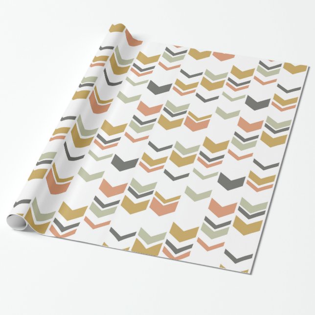 Papier Cadeau Motif géométrique moderne décalé de Chevron (Déroulé)