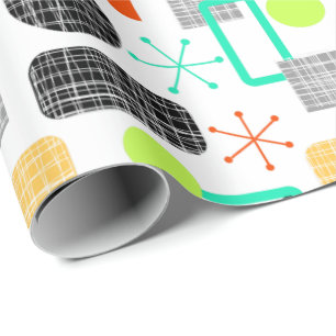 Papier Cadeau Motif géométrique moderne du milieu du siècle