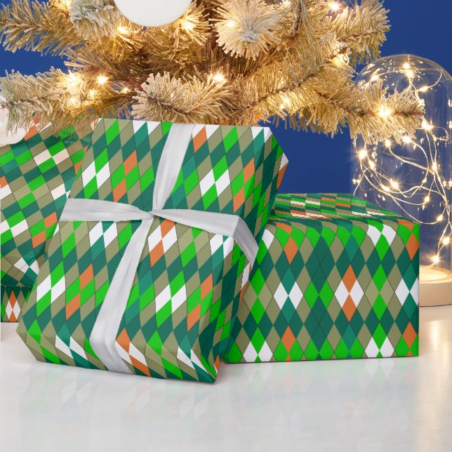 Papier Cadeau Motif géométrique multicolore losanges minimalisme (Vacances)
