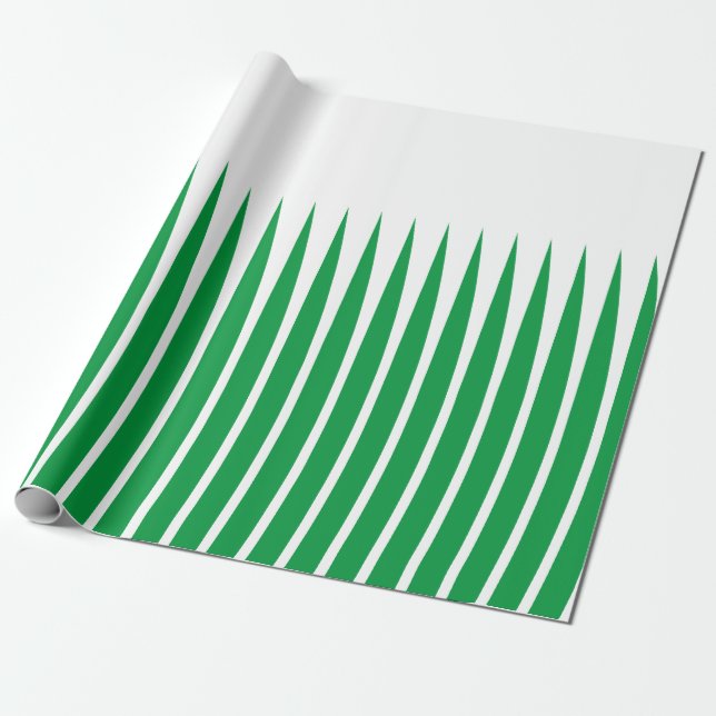 Papier Cadeau Motif géométrique Noël Blanc Vert Spike Art (Déroulé)