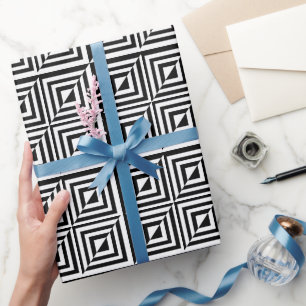 Papier Cadeau Motif géométrique noir et blanc