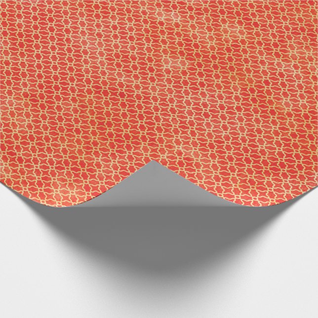 Papier Cadeau Motif géométrique orange (Coin)