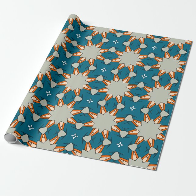 Papier Cadeau Motif géométrique pastel – Couleur abstraite douce (Déroulé)