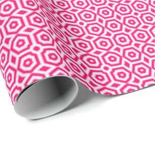 Papier Cadeau motif géométrique rouge et blanc