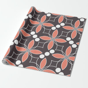Papier Cadeau Motif géométrique sans couture avec fleurs. art.