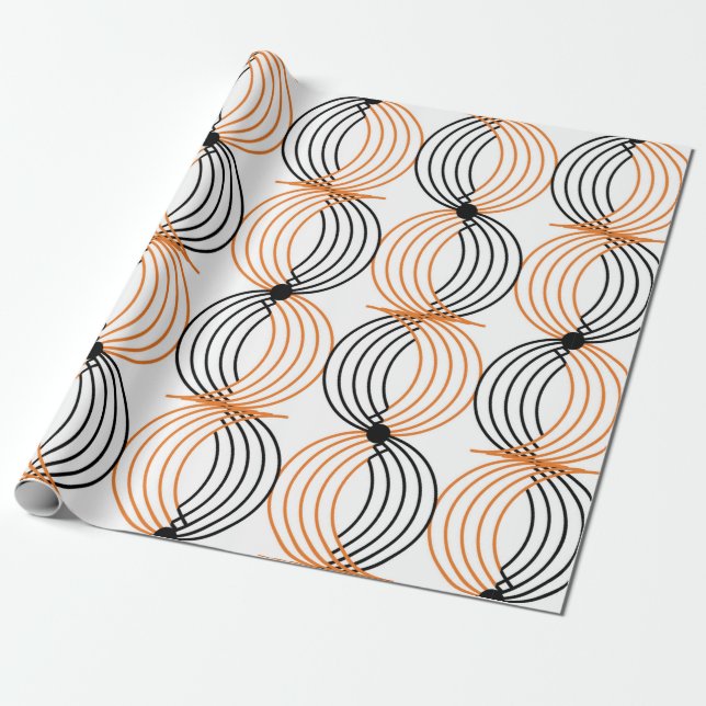 Papier Cadeau Motif géométrique sans couture avec lignes ondulée (Déroulé)