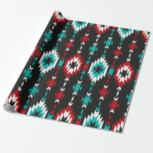 Papier Cadeau Motif géométrique tribal transparent coloré. Ethni