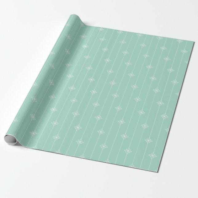 Papier Cadeau Motif géométrique vert Pastel Mint (Déroulé)