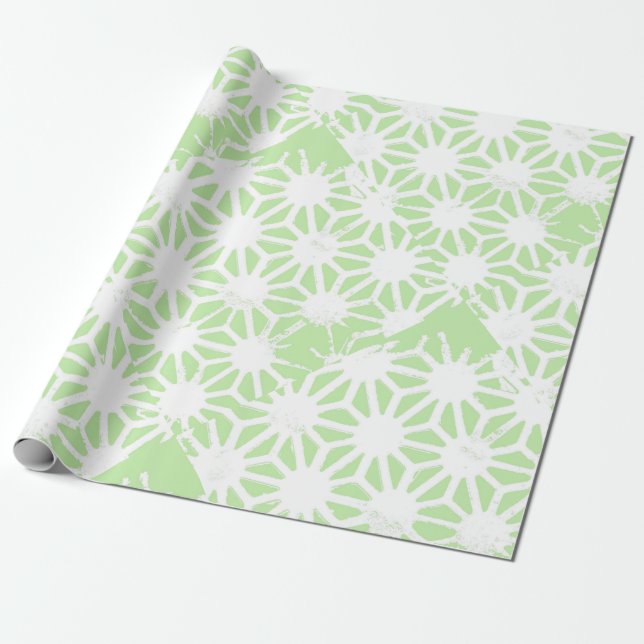 Papier Cadeau Motif géométrique vert pomme (Déroulé)