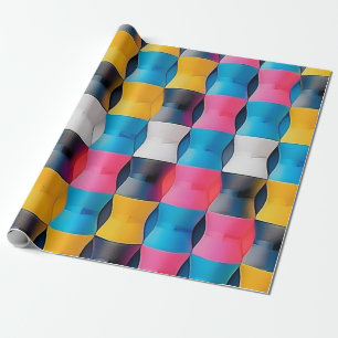 Papier Cadeau Motif géométrique vibrant en 3D en forme de sablie