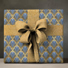 Motif géométrique vintage bleu Art Déco or